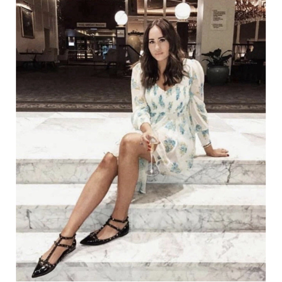 Zimmermann Silk Green White Floral Smocked Babydoll Mini Dress Size 1 M No Liner - Picture 3 of 16